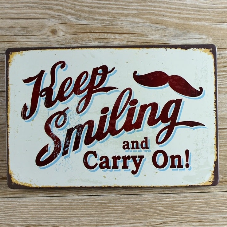 Emaljeskilt Keep smiling