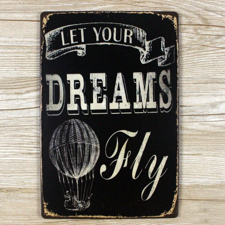 Emaljeskilt Let your Dreams fly