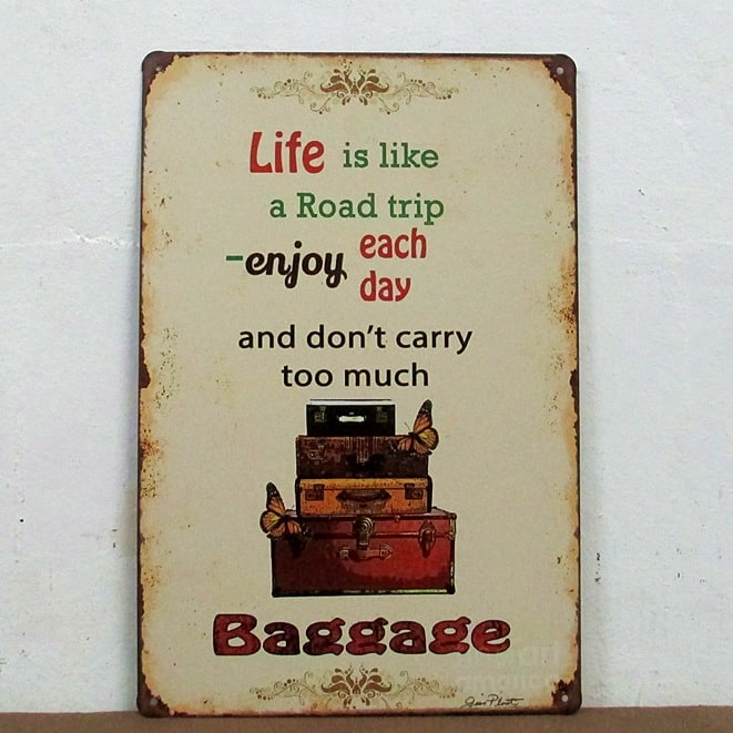 Emaljeskilt Life is like a road trip