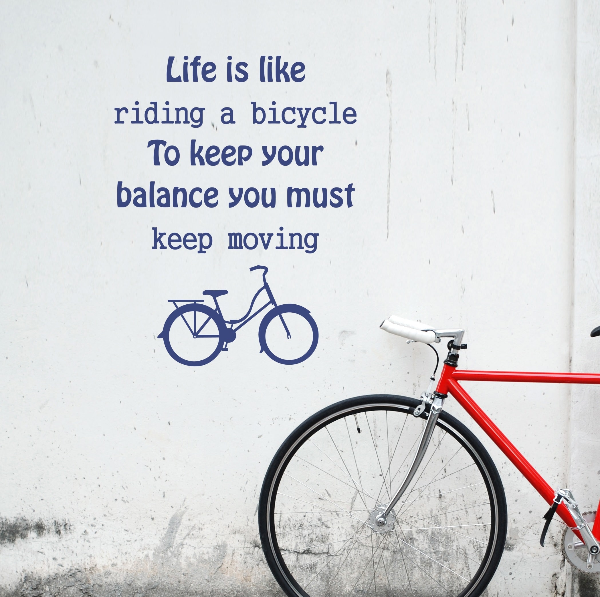 Wallsticker Life is like riding a Bicycle
