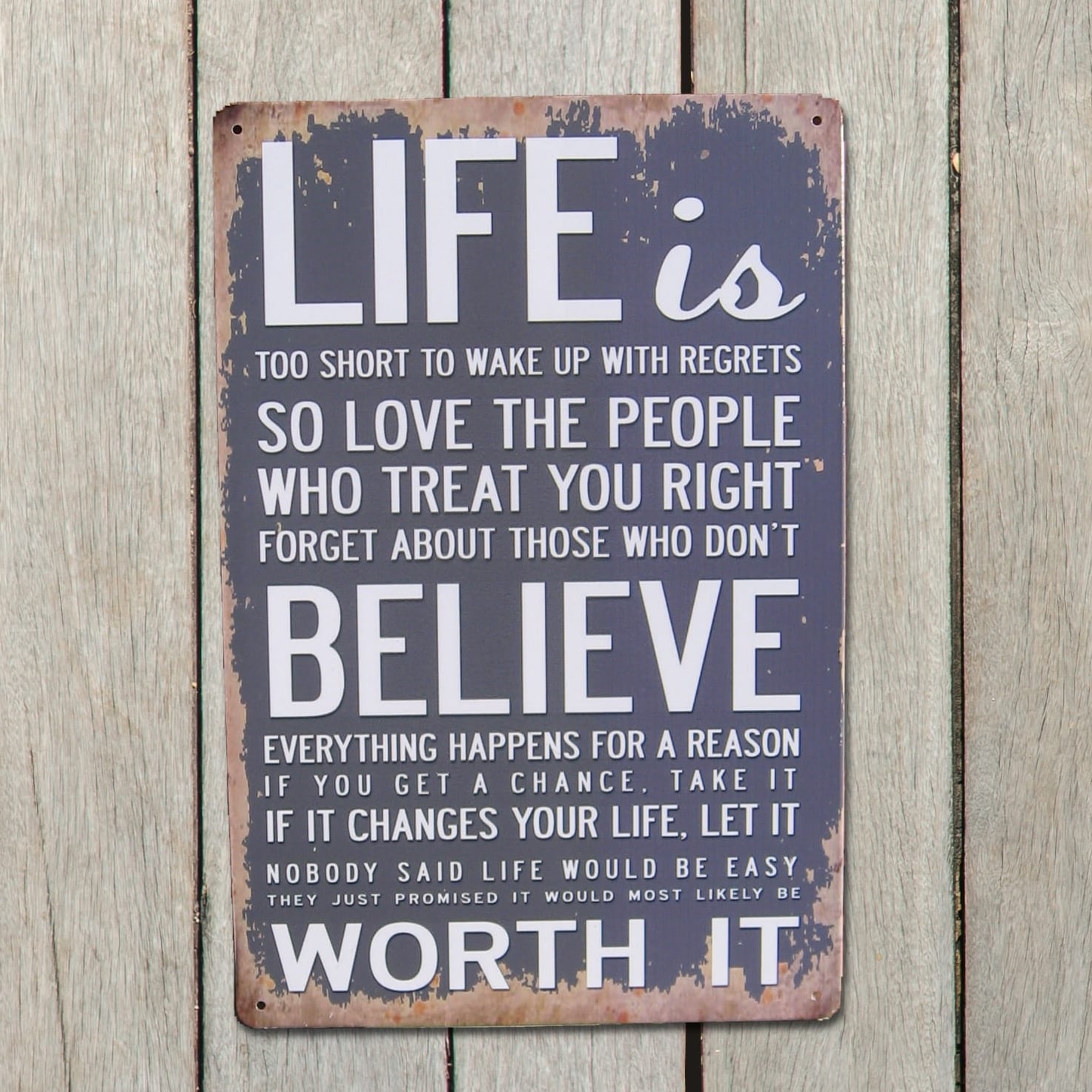 Emaljeskilt Life is too short