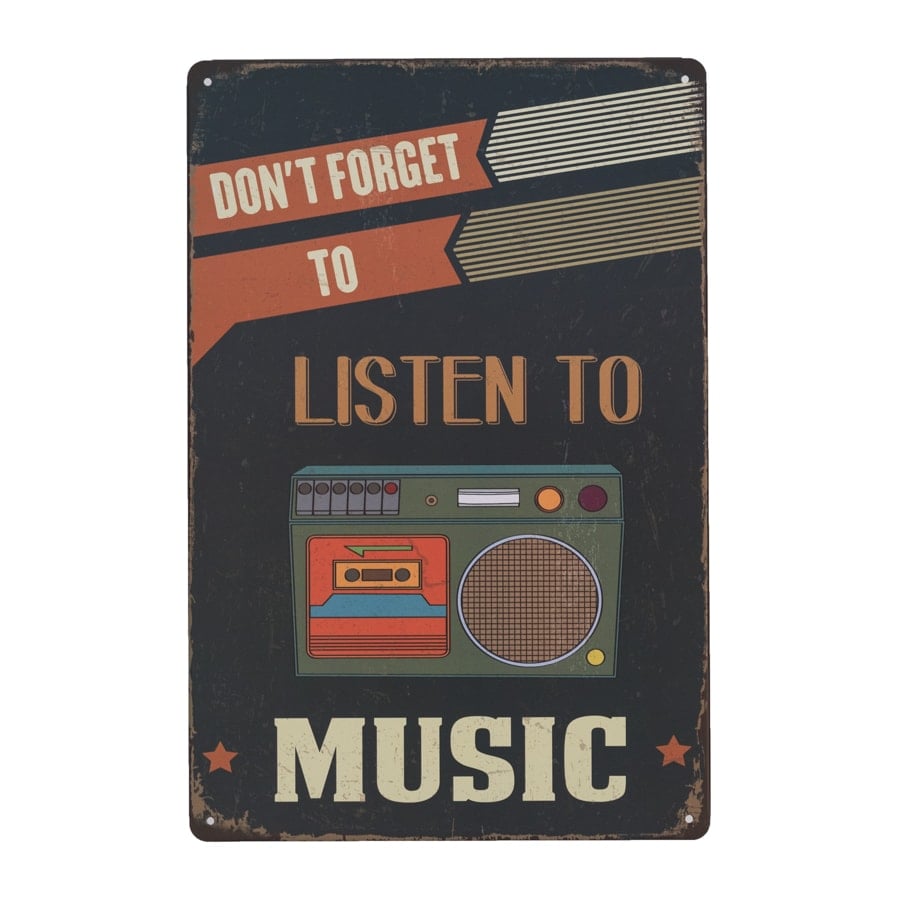 Emaljeskilt Listen to Music