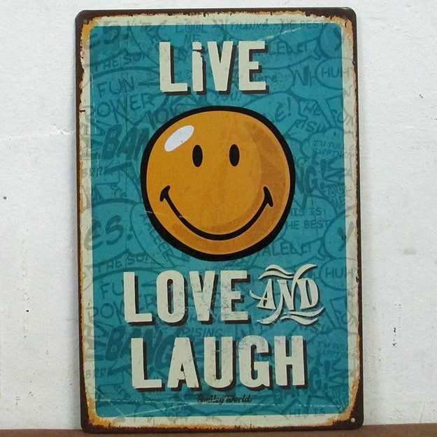 Emaljeskilt Live Love and Laugh