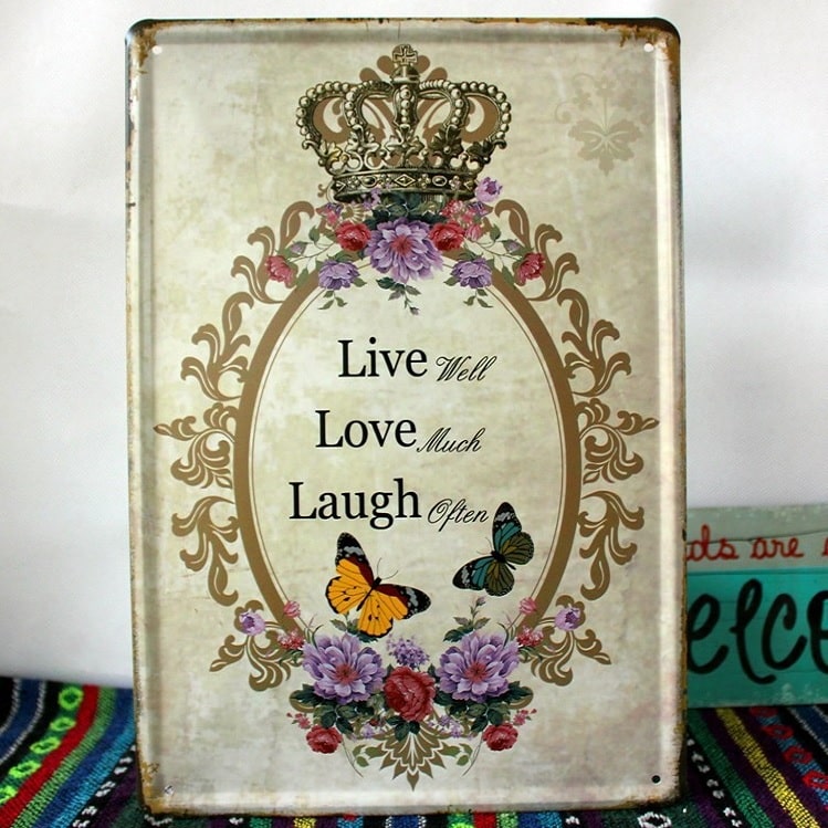 Emaljeskilt Live Love Laugh