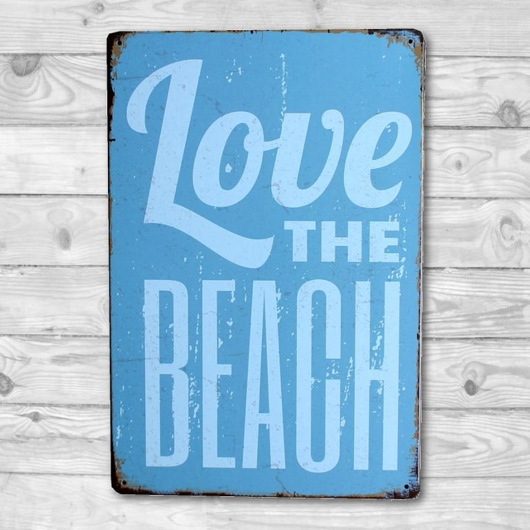 Emaljeskilt Love the Beach