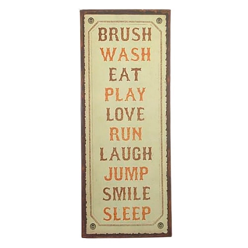 Emaljeskilt Brush - Wash - Eat