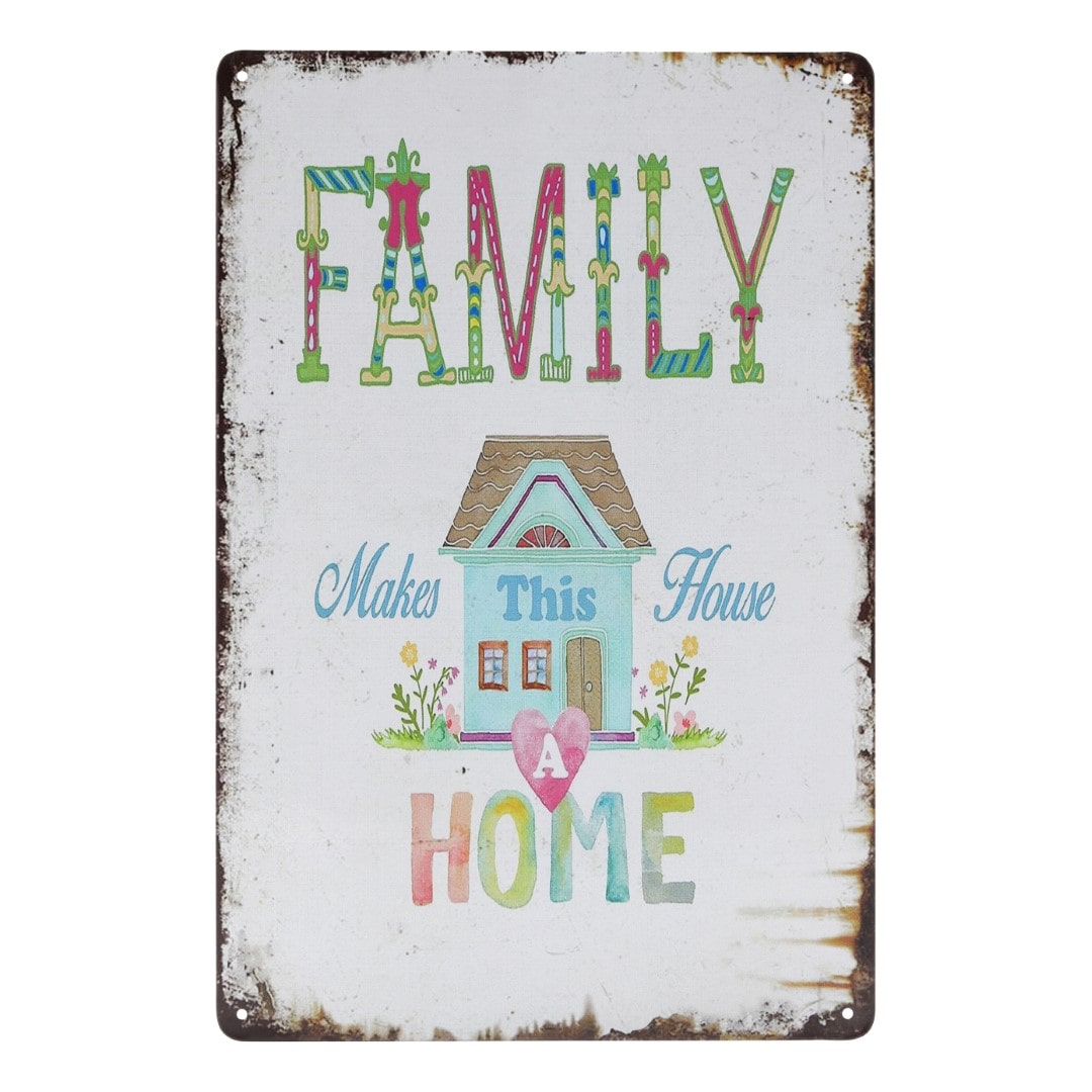 Emaljeskilt Family makes this house a Home