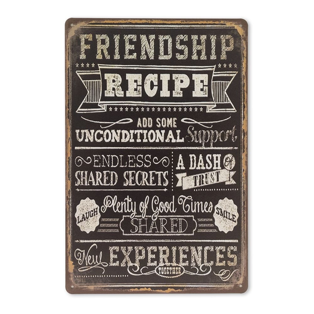 Emaljeskilt Friendship recipe
