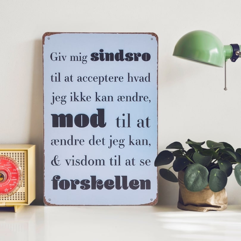 Emaljeskilt Giv mig sindsro - Sindsrobønnen