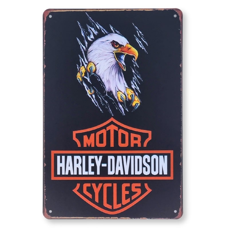 Emaljeskilt Harley Davidson m. ørn