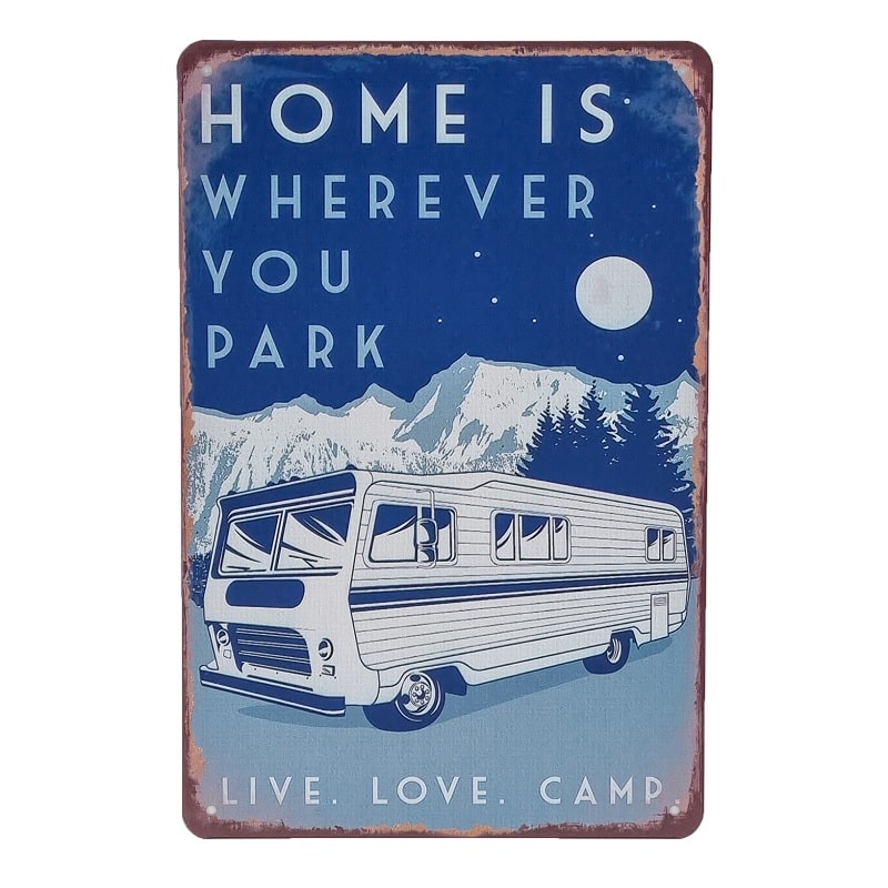 Emaljeskilt Home is wherever you park