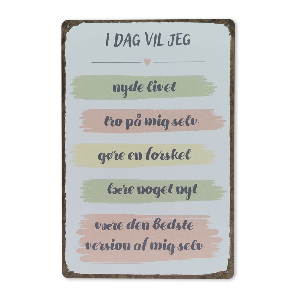 Emaljeskilt I dag vil jeg