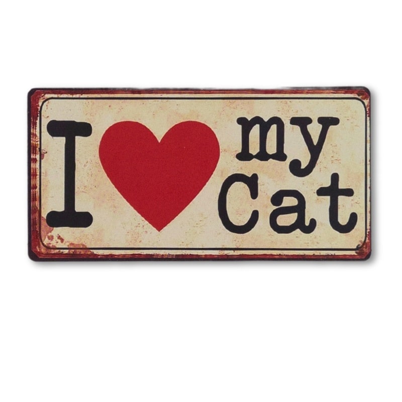 Magnetisk skilt I love my cat