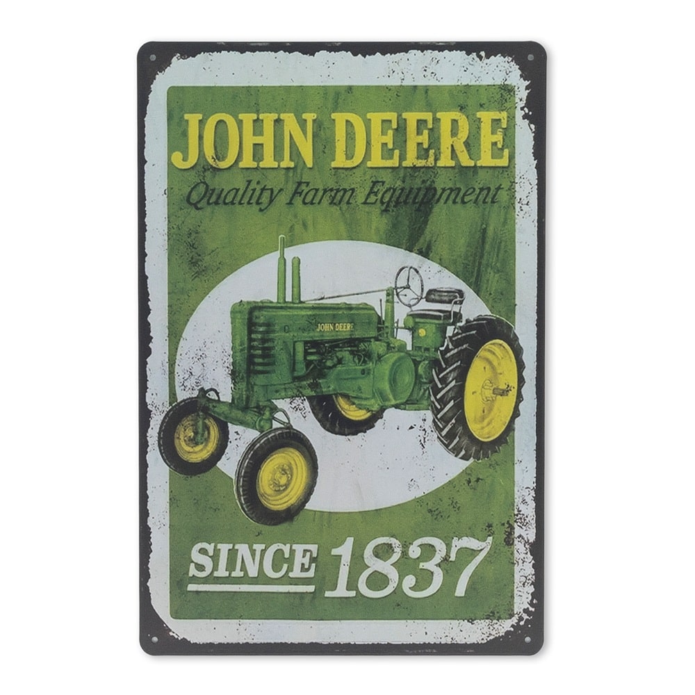 Emaljeskilt John Deere traktor