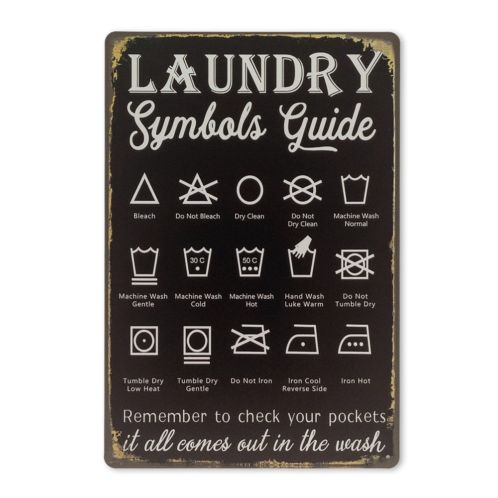 Emaljeskilt Laundry guide