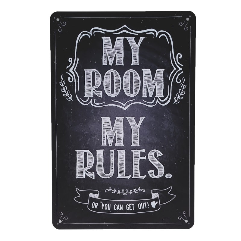 Emaljeskilt My Room, my Rules