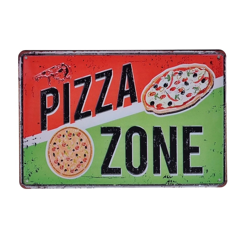 Emaljeskilt Pizza Zone