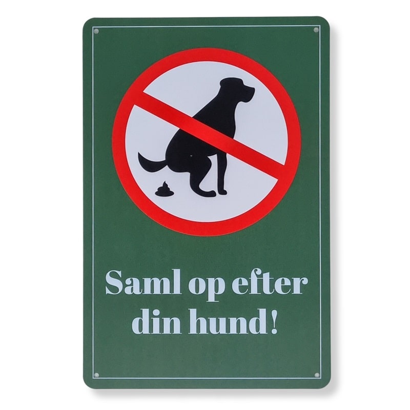Emaljeskilt Saml op efter din hund