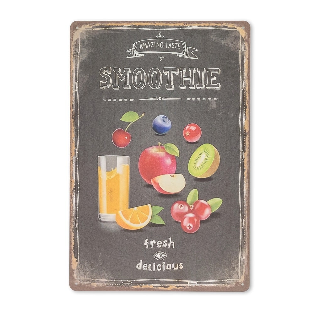 Emaljeskilt Smoothie - fresh & delicious