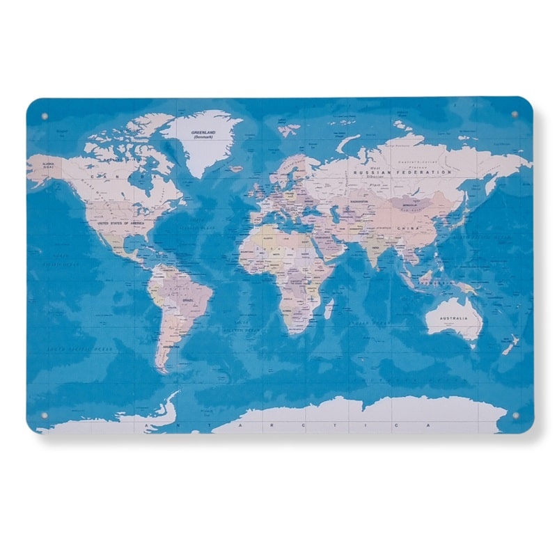 Emaljeskilt Verdenskort