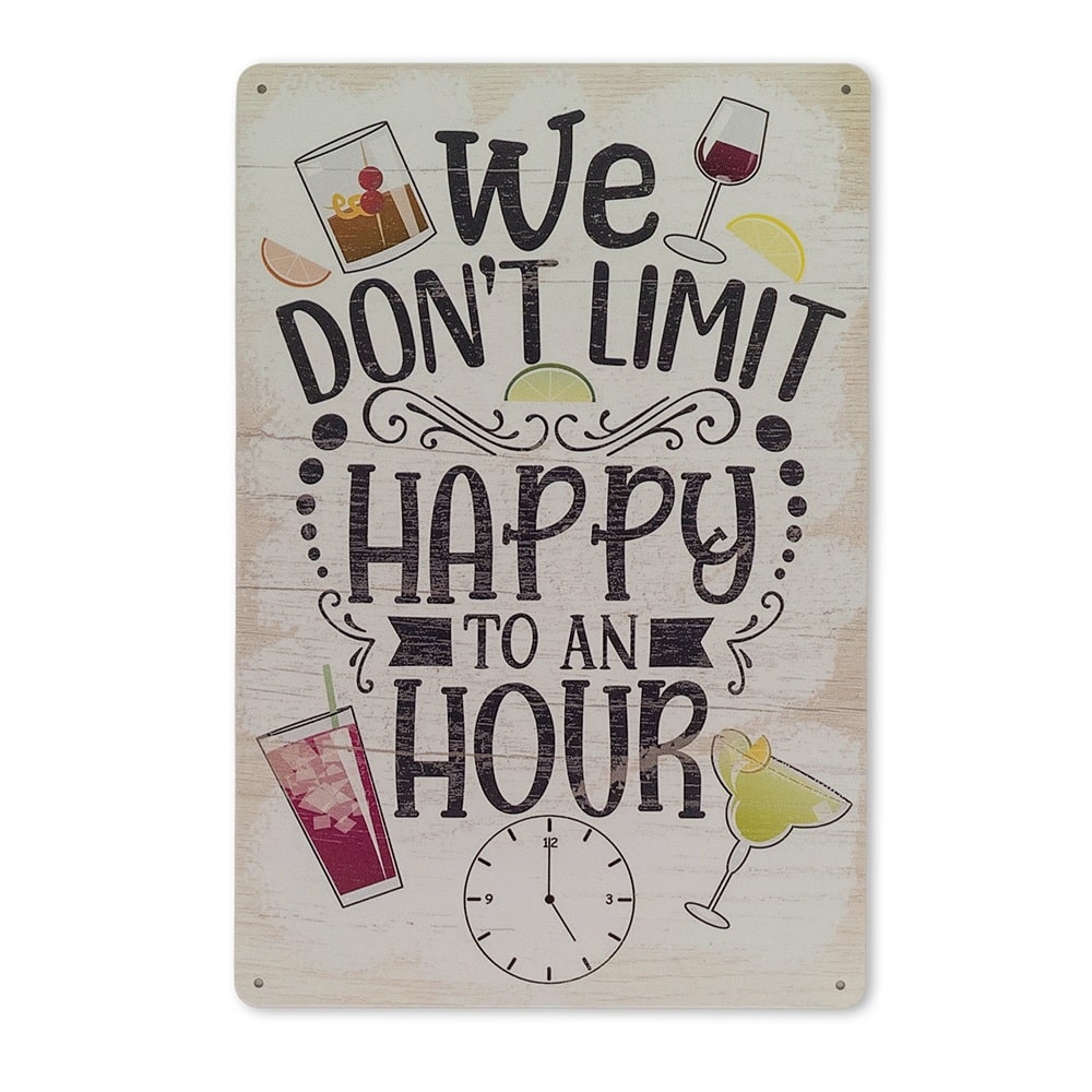 Emaljeskilt We don't limit happy to an hour
