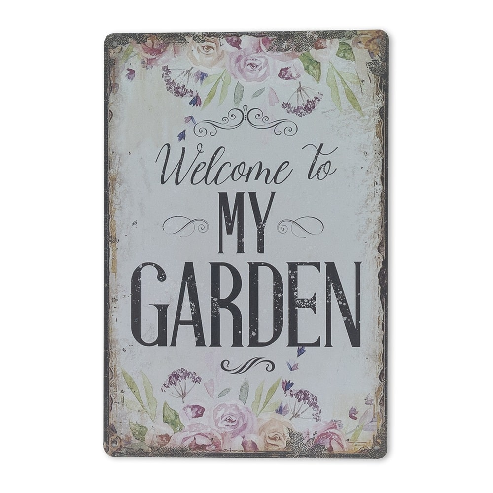 Emaljeskilt Welcome to my garden