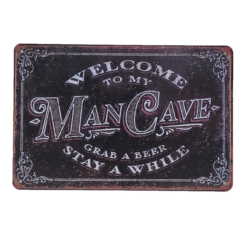 Emaljeskilt Welcome to my Man Cave