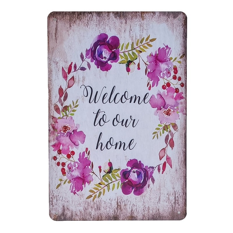 Emaljeskilt Welcome to our Home