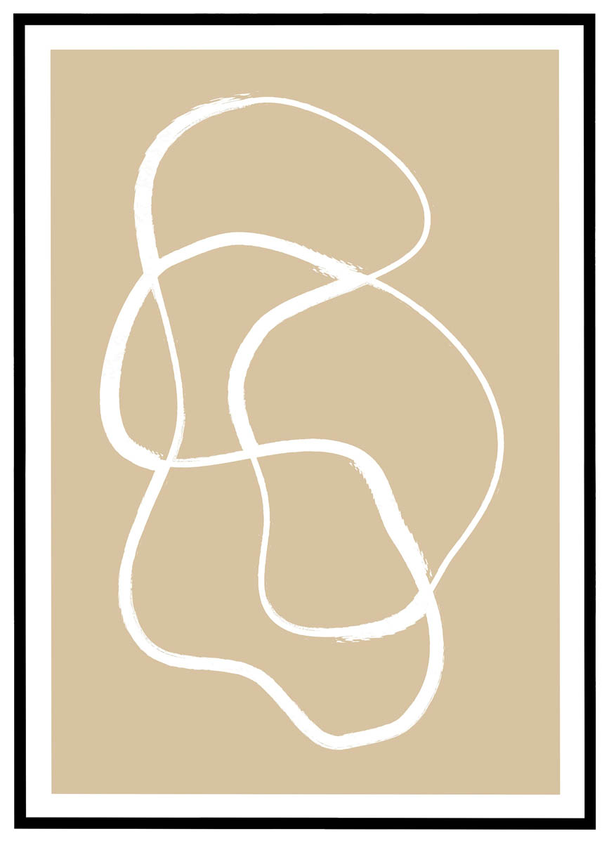 Plakat Dansende linier - beige