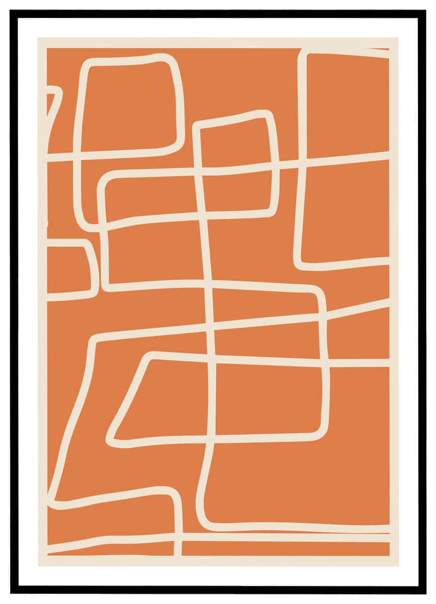 Plakat Dansende linier - orange
