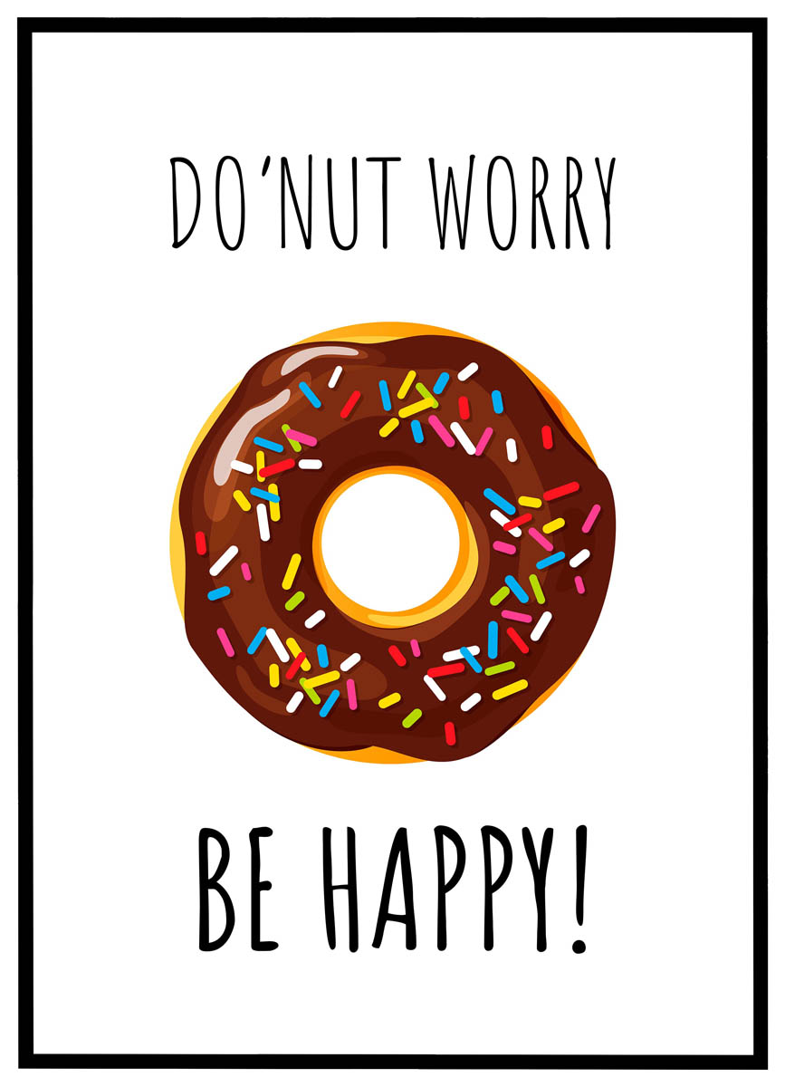 Plakat Donut worry - be happy