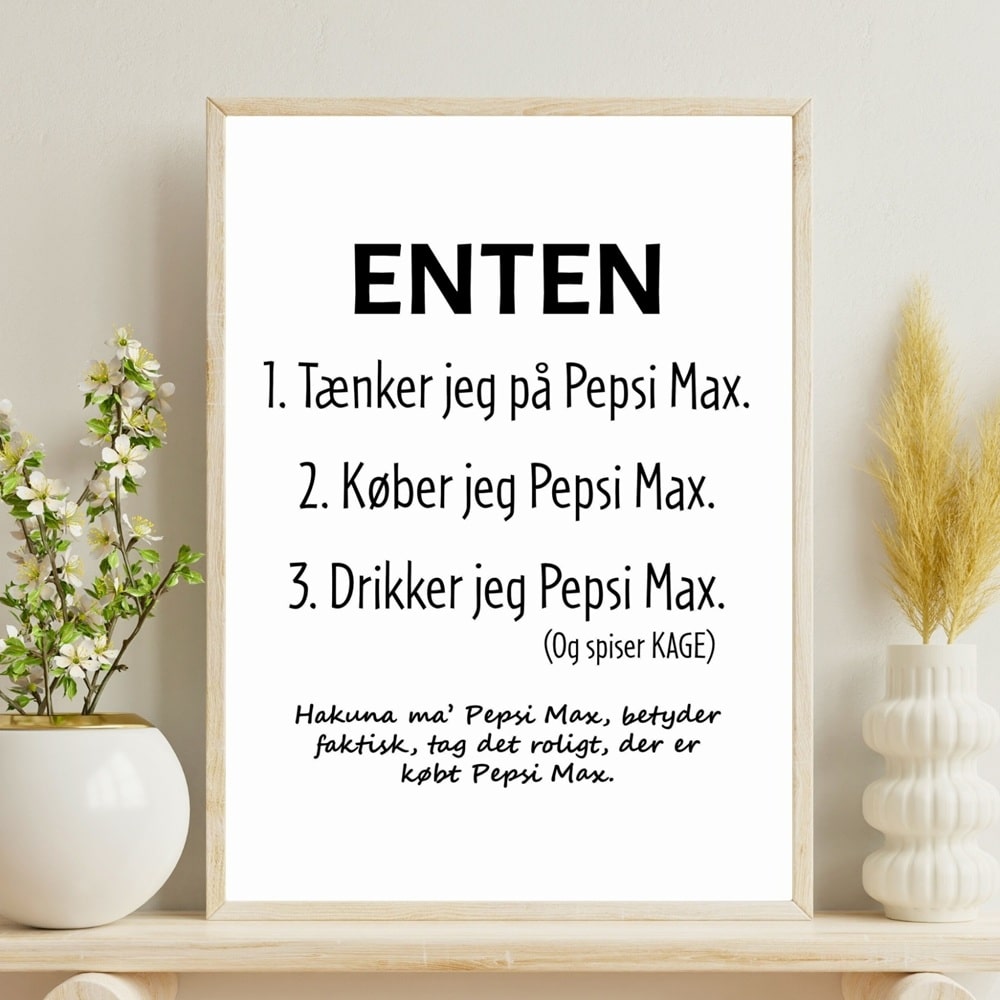 Plakat Tænker - køber - drikker Pepsi Max