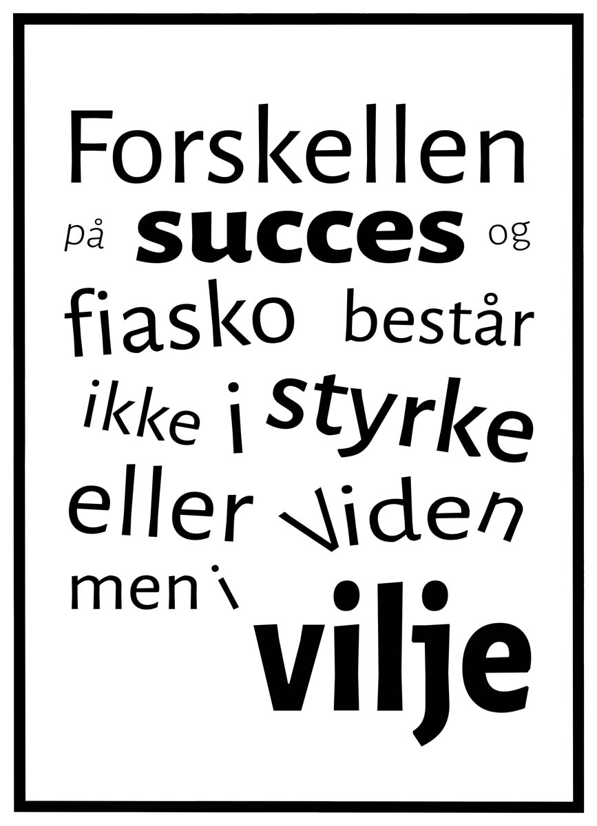 Plakat Forskellen på succes og fiasko