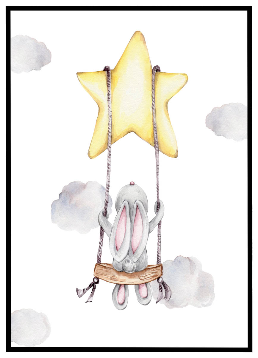 Plakat Kanin på gynge