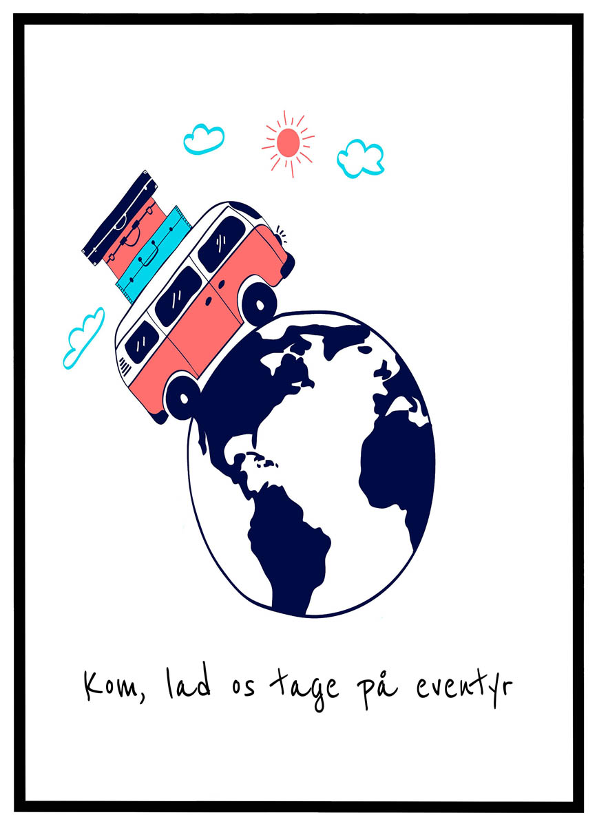 Plakat Kom, lad os tage på eventyr
