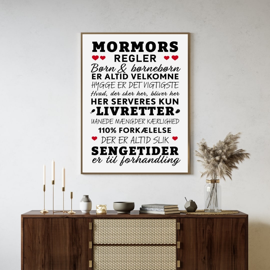 Plakat Mormors regler