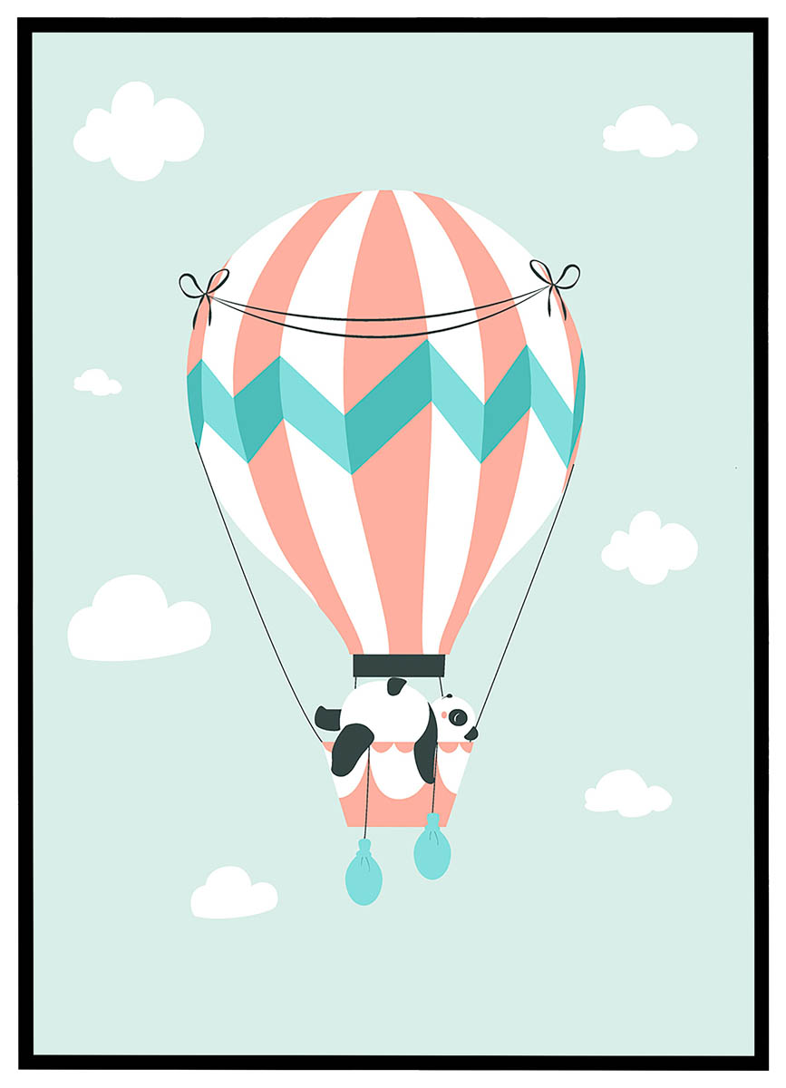 Plakat Luftballon med panda