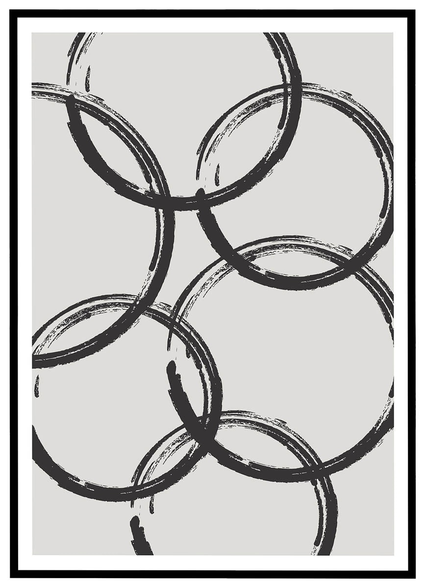 Plakat Sort pensel - cirkler