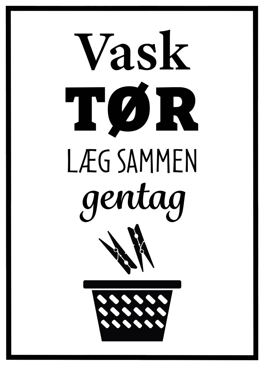 Plakat Vask - Tør - Læg sammen - Gentag