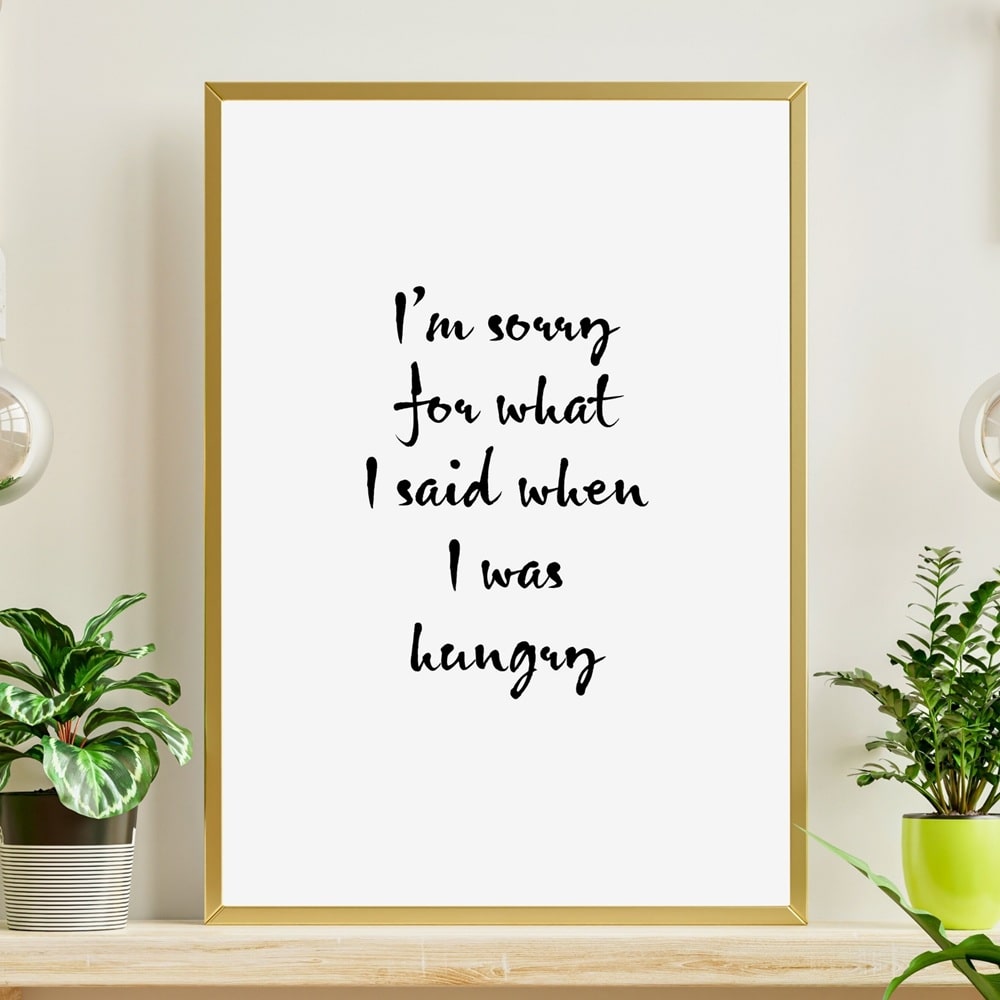 Plakat Sorry for what I said when I was hungry