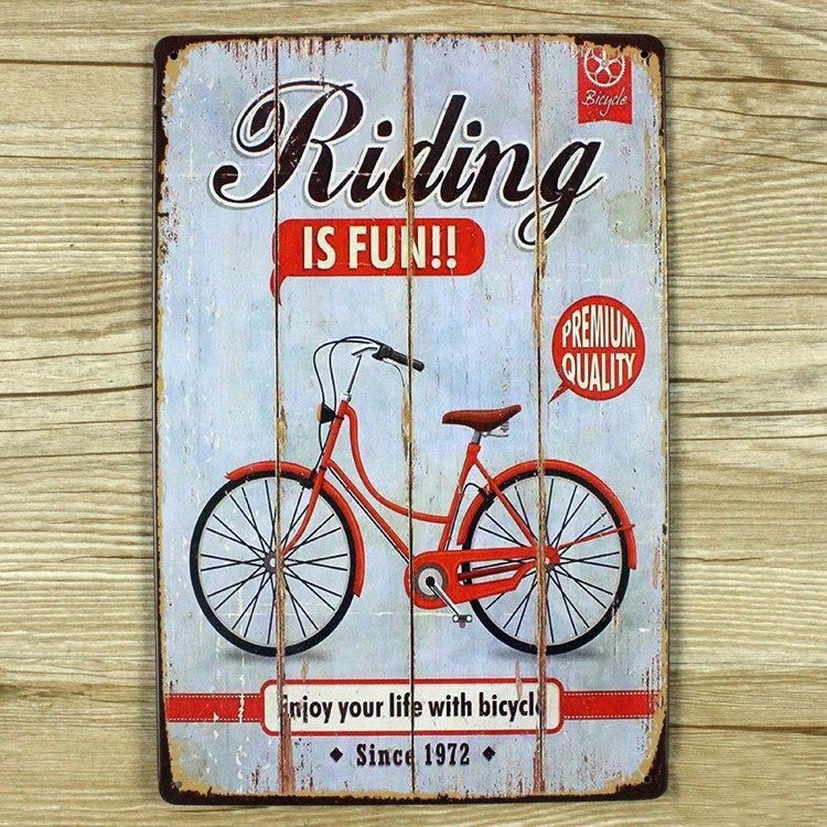 Emaljeskilt Riding is Fun!