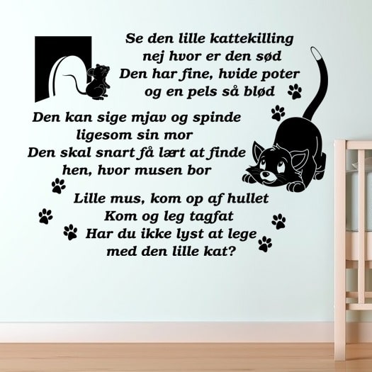 Wallsticker Se den lille kattekilling