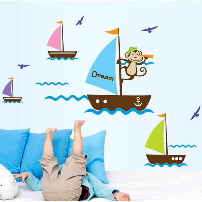 Wallsticker Sejlbåde med abekat