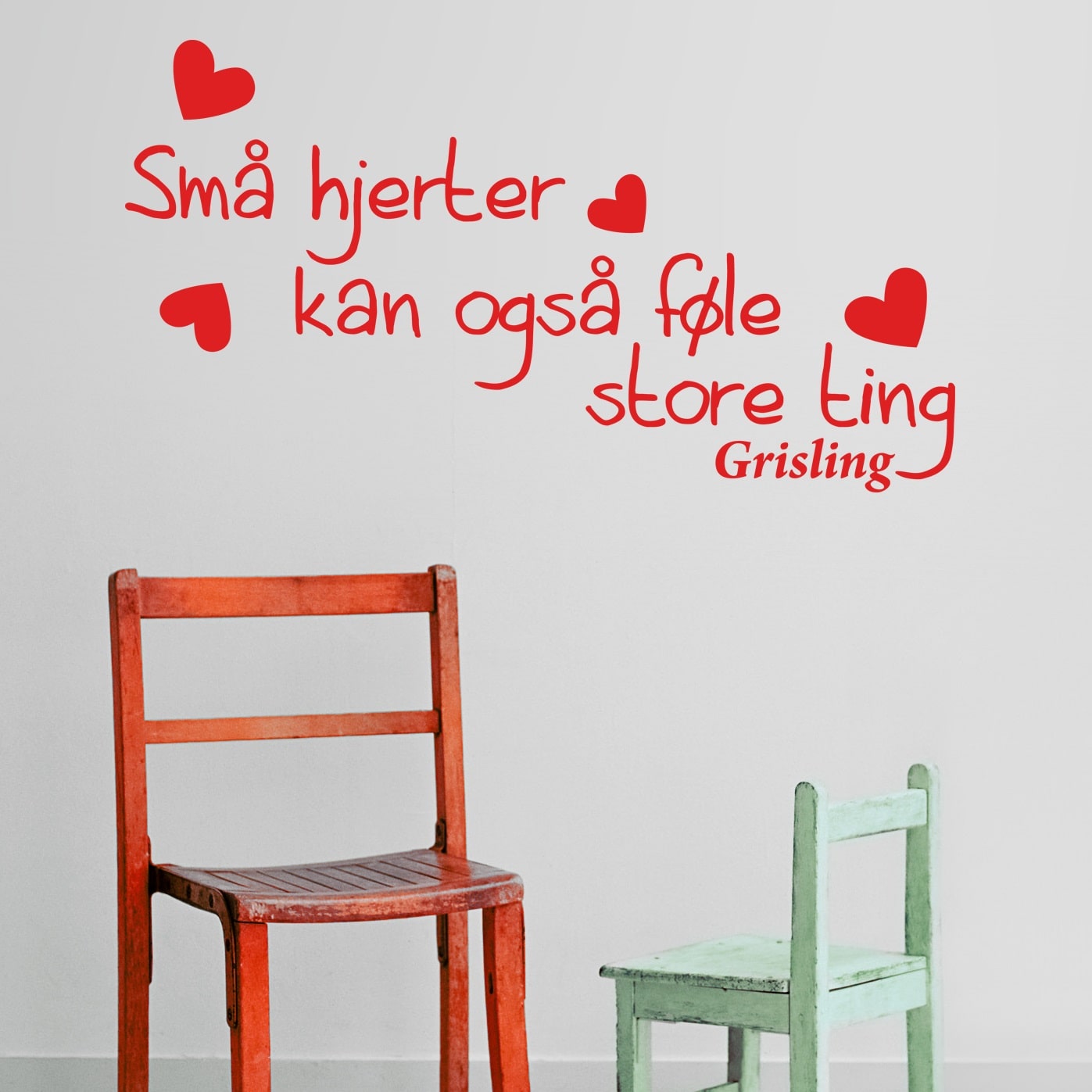 Wallsticker Små hjerter kan også føle...