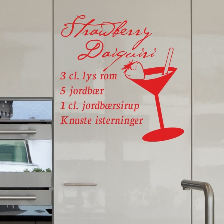 Wallsticker Strawberry Daiquiri opskrift