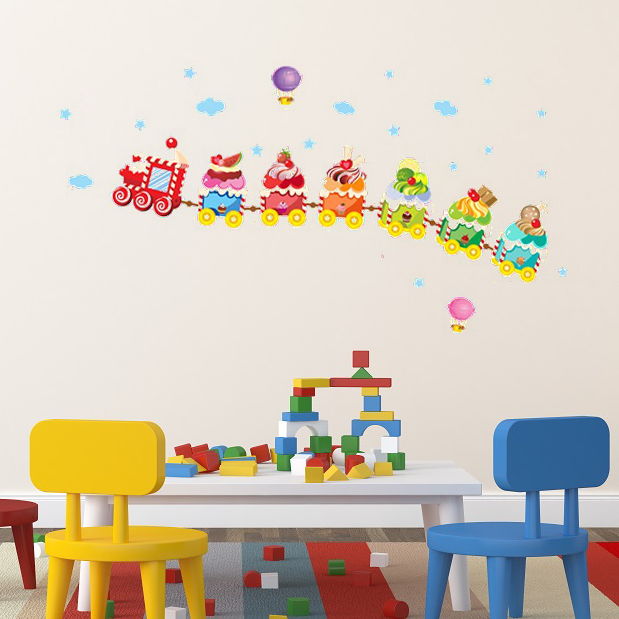 Wallsticker Tog med desserter