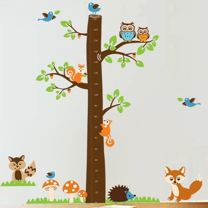 Wallsticker Træ med højdemåler