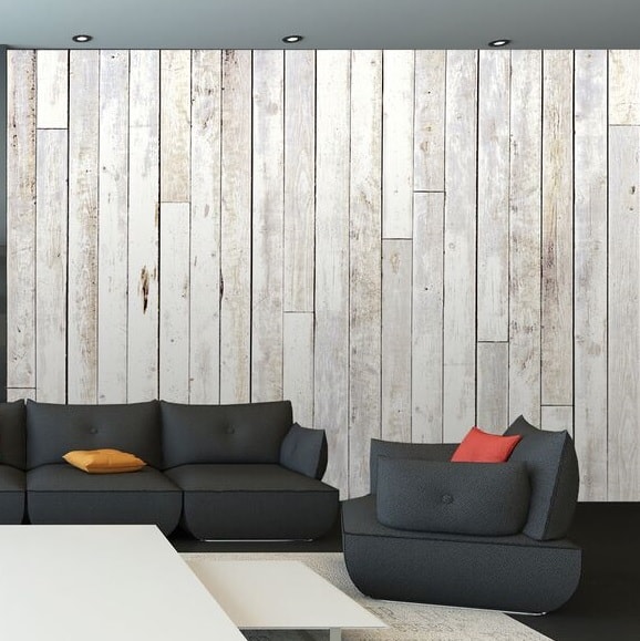 Fototapet Hvide træpaneler