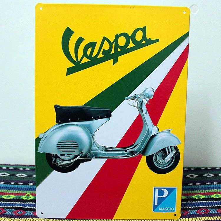 Emaljeskilt Vespa scooter