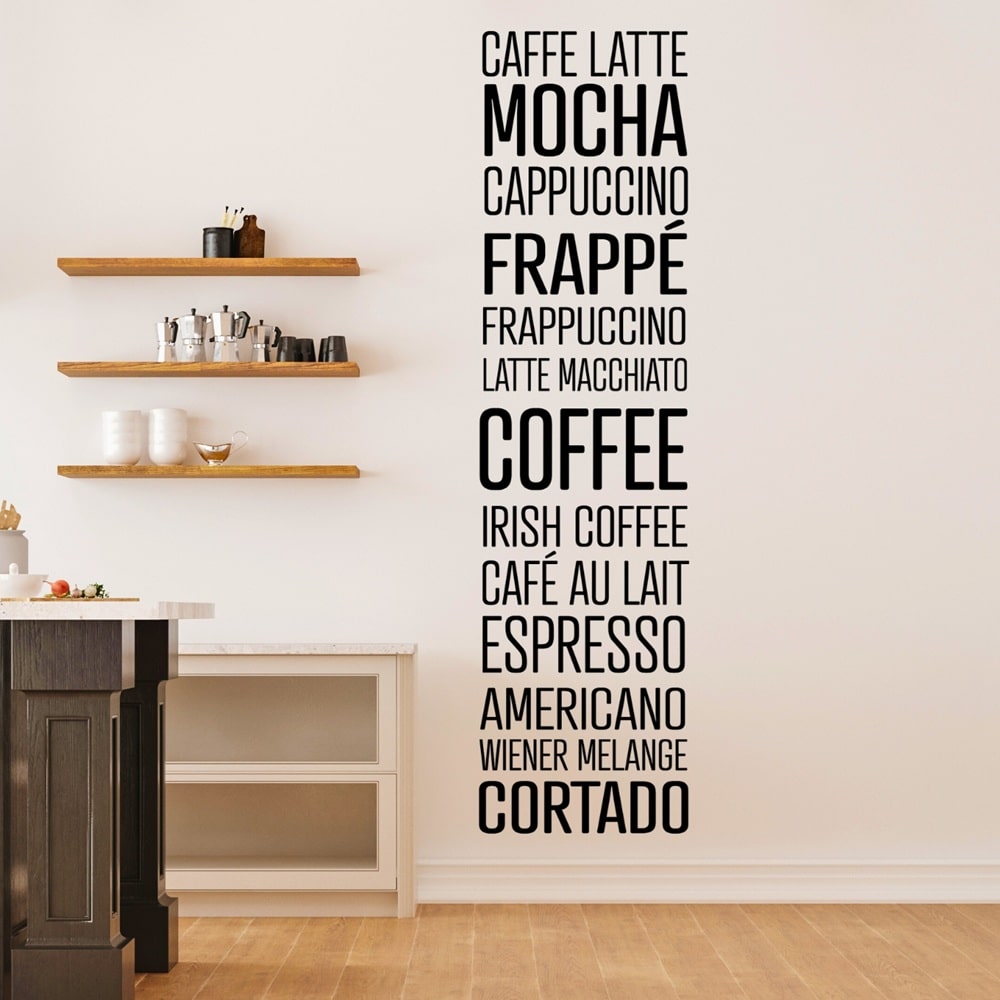 Wallsticker Kaffetyper - høj